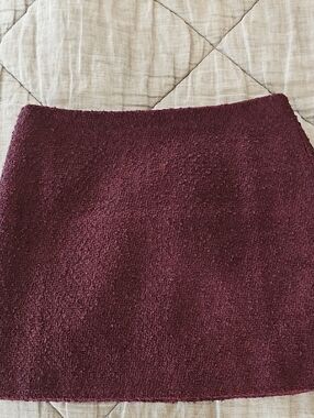 Madewell Burgundy Textured Mini Skirt